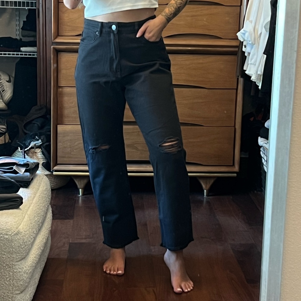 Amuse Society Black Denim Distressed Knee
